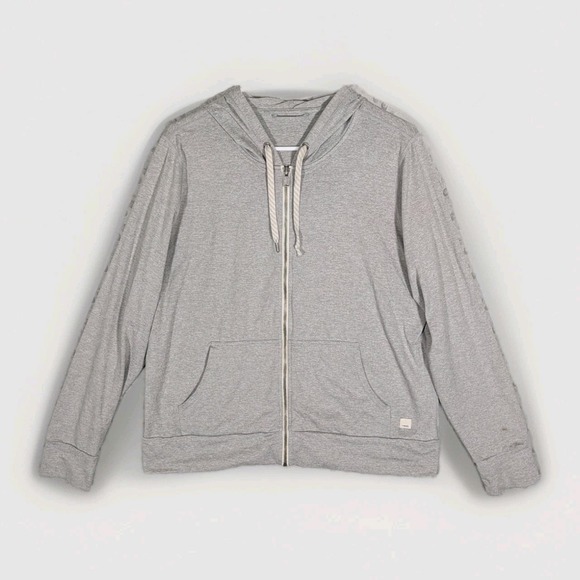 Vuori Tops - Vuori Halo Performance Hoodie 2.0 Women's XL Heathered Gray Zip Up Stretch **